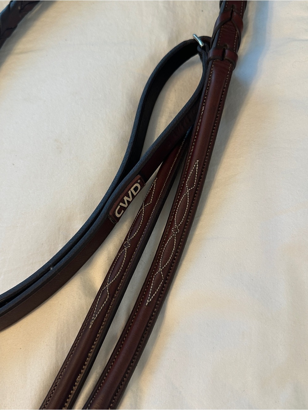 CWD fancy stitched laced hunter reins, full/horse, brown